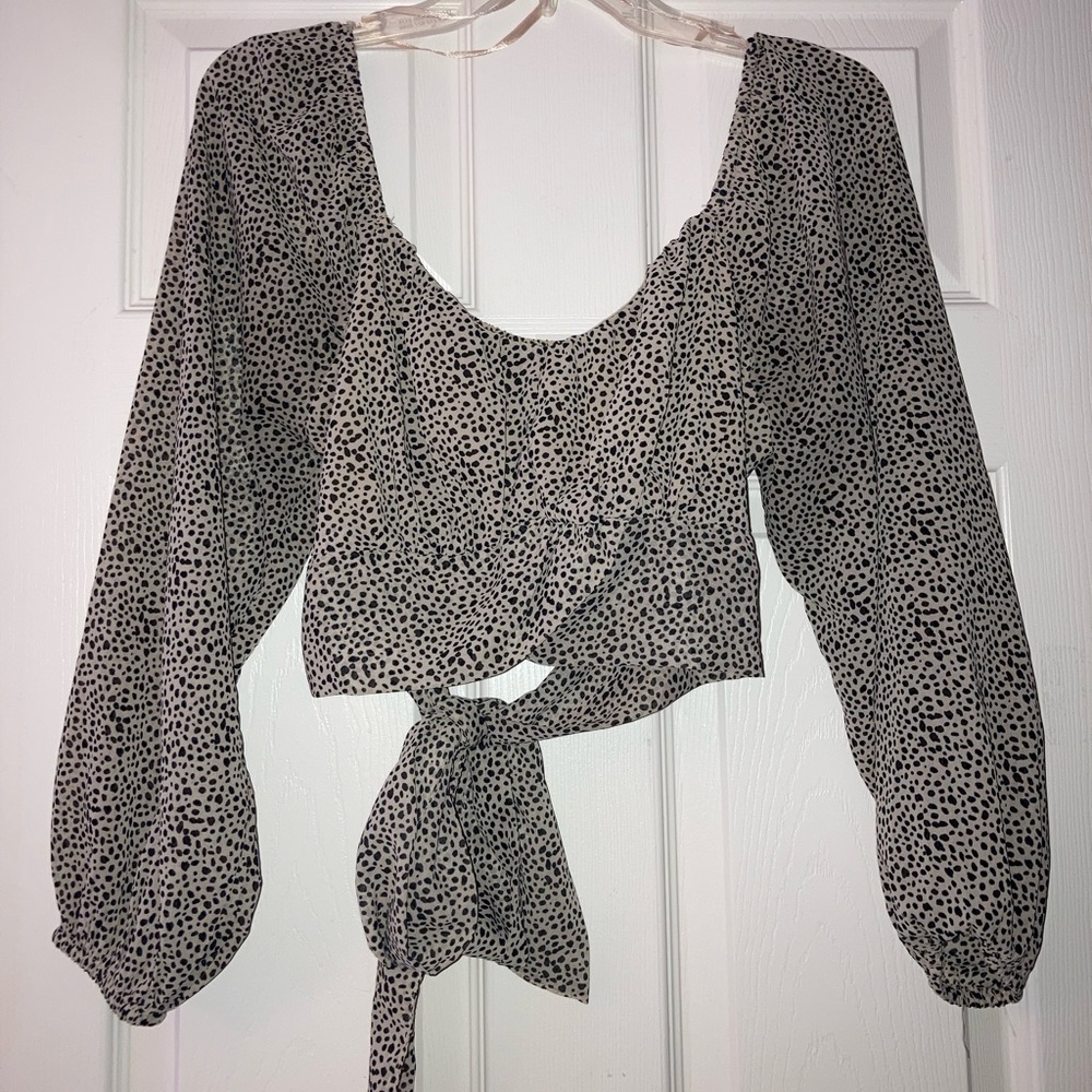 Printed Tie Back Crop Top